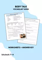 Vorschau - Arbeitsblätter - Body Talk Vocabulary Work (More 4 Unit 9) Tattoos + Piercings - Deckblatt