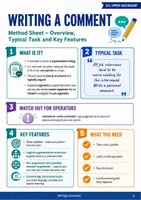 Vorschau - Arbeitsblätter - Writing a comment / Commenting (Method Sheet with Language Support / EF - Q1 - Q2) - Seite 1
