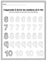 Aperçu - Feuilles d'exercices - Mon Cahier de Mathématiques d'Été (0 à 10) – Tracé, Dénombrement & Calcul (Maternelle / CP) - Page 2