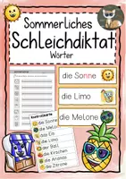 Vorschau - Arbeitsblätter - Sommerliches Schleichdiktat - Wörter - Deckblatt