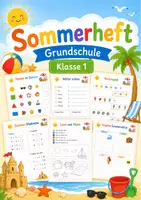 Vorschau - Unterrichtsreihen - Sommerheft Grundschule Klasse 1 - kreatives Ferienheft - Deckblatt