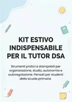 anteprima - Materiale di supporto/inclusione - Kit estivo indispensabile per il tutor DSA - Pagina di copertina