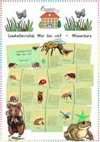 Vorschau - Spiele - Wiesentiere: Lesekettenrätsel "Wer bin ich?" (Klassenspiel) - Sachunterricht - Kl. 2/3 - Deckblatt