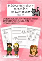Vorschau - Arbeitsblätter - Bildergeschichte Katze im Baum – Schreiben zu Bildern mit Leseübung, Wortspeicher & Lineatur (Deutsch Klasse 1, 2, 3, 4) - Deckblatt