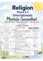 Vorschau - Stundenentwürfe - Religion | Mentale Gesundheit | Unterrichtsstunde | Psalm 139, 14 • Psalm 34, 19 • Psalm 23, 1–2 | Klasse 6-9 - Deckblatt