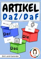 Vorschau - Fördermaterial/Inklusion - Zeit und Kalender Artikeltraining DaZ / DaF - der, die, das | Basiswortschatz - Deckblatt
