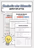 Vorschau - Arbeitsblätter - Arbeitsblätter: Nominativ oder Akkusativ A1 ( DaF/DaZ) - Deckblatt