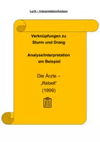 Vorschau - Arbeitsblätter - Interpretation Sturm Drang am Bsp. Die Ärzte Rebell - Deckblatt