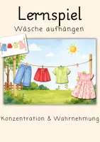 Vorschau - Spiele - Lernspiel Wäsche aufhängen | Konzentration & Wahrnehmung | Förderung - Deckblatt