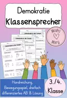 Vorschau - Arbeitsblätter - Klassensprecher – Demokratie in der Schule | Unterrichtsmaterial mit differenzierten Arbeitsblättern | Klasse 3/4 - Deckblatt