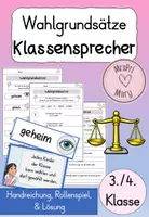 Vorschau - Arbeitsblätter - Klassensprecher – Wahlgrundsätze kindgerecht erarbeiten | differenzierte Arbeitsblätter, Rollenspiel & Lösungen (3./4. Klasse) - Deckblatt