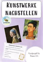 Vorschau - Bildkarten - Kunstwerke nachstellen (Klasse 3-4) - Deckblatt