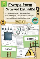 Vorschau - Arbeitsblätter - Escape Room: Strom und Elektrizität (Klasse 3-4) - Deckblatt