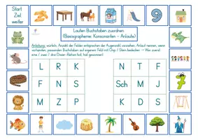 Vorschau - Spiele - Anfangsunterricht - Basisgrapheme - Laut-Buchstaben-Zuordnung - Klasse 1-2 - Spiel Bingo - Seite 2