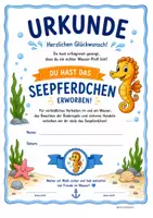 Vorschau - Mal- und Bastelvorlagen - Seepferdchen Baderegeln Urkunden - Seite 2