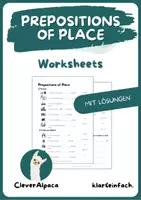 Vorschau - Arbeitsblätter - PREPOSITIONS OF PLACE · Worksheets · Englisch 5. Klasse - Deckblatt