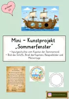 Vorschau - Mal- und Bastelvorlagen - Mini - Kunstprojekt Sommerfenster - Deckblatt