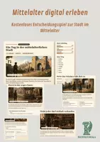 Vorschau - Interaktives Material - Mittelalter digital erleben - Kostenloses Entscheidungsspiel zur Stadt im Mittelalter - Deckblatt