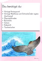 Vorschau - Mal- und Bastelvorlagen - Sommer Kunst Wal und Schnecke – Meer, Welle & Ölpastellkreide gestalten (Kunst Klasse 1, 2, 3, 4) - Seite 2