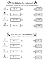 Vorschau - Arbeitsblätter - Subtraktion bis 20 ohne Zehnerübergang Fußball-Mathe - Seite 3