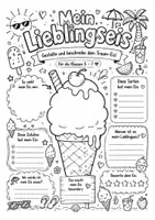 Vorschau - Mal- und Bastelvorlagen - Kreatives Sommer-Arbeitsblatt zum Malen, Gestalten & Schreiben - Seite 1