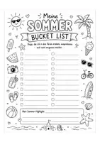 Vorschau - Mal- und Bastelvorlagen - Meine Sommer Bucket Liste - Sommerferien - Deckblatt