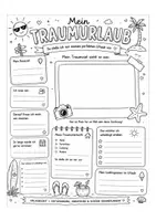 Vorschau - Mal- und Bastelvorlagen - Mein Traumurlaub Arbeitsblatt - Sommerferien - Deckblatt