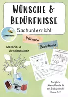 Vorschau - Arbeitsblätter - Wünsche und Bedürfnisse Unterrichtsreihe Klasse 1/2 - Deckblatt