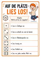 Vorschau - Spiele - Auf die Plätze – lies los! Leseübungen mit dem Würfel - Seite 1