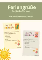 Vorschau - Anderer Materialtyp - Feriengruß Sommerferien - Englisch - Deckblatt