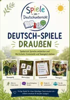 Vorschau - Arbeitsblätter - Deutsch Spiele - Draußen - Deckblatt