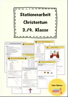 Vorschau - Stationenlernen - Stationenarbeit Christentum 3./4. Klasse - Deckblatt