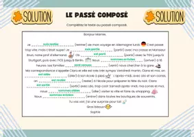 Vorschau - Arbeitsblätter - Übungstext passé composé (avoir + être) - Seite 1