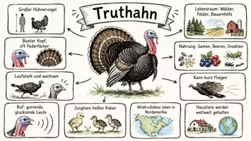 Vorschau - Arbeitsblätter - AB mit Fragen zum Thema "Truthahn" + Lösungsblatt + Infografik - Seite 1