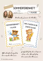 Vorschau - Arbeitsblätter - Sommer-Ferienheft / Wiederholungsheft für die 1. Klasse - Deckblatt