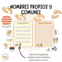 Vista previa - Hojas de trabajo - NOMBRES PROPIOS O COMUNES (CAST) - petjadescreatives - Portada