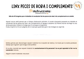 Vista previa - Tarjetas / Manipulativos - LINX PECES DE ROBA (CATALÀ) - petjadescreatives - página 1