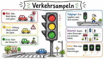 Vorschau - Arbeitsblätter - Arbeitsblätter zum Thema "Verkehrsampeln" (Lückentext, Hörverstehen) + Lösung & MP3 + Infografik - Seite 1