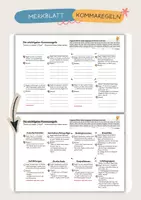 Vorschau - Arbeitsblätter - Merkblatt zu den Kommaregeln mit Erwartungshorizont - Deckblatt