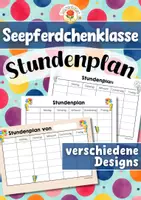 Vorschau - Arbeitsblätter - Seepferdchenklasse - Stundenplan (Klassentier) - Deckblatt