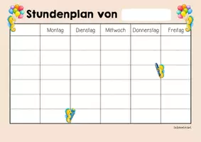 Vorschau - Arbeitsblätter - Seepferdchenklasse - Stundenplan (Klassentier) - Seite 2
