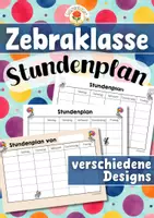 Vorschau - Arbeitsblätter - Zebraklasse - Stundenplan (Klassentier) - Deckblatt