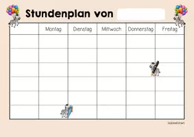 Vorschau - Arbeitsblätter - Zebraklasse - Stundenplan (Klassentier) - Seite 2