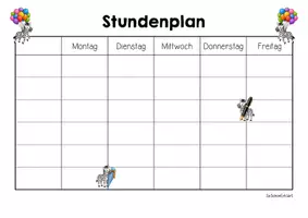 Vorschau - Arbeitsblätter - Zebraklasse - Stundenplan (Klassentier) - Seite 3