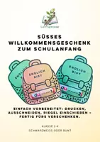 Vorschau - Mal- und Bastelvorlagen - Süßes Willkommensgeschenk zum Schulstart - Lehrergeschenk - Deckblatt