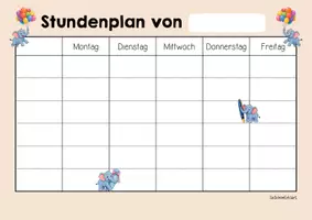 Vorschau - Arbeitsblätter - Elefantenklasse - Stundenplan (Klassentier) - Seite 2