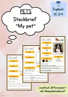 Vorschau - Arbeitsblätter - Steckbrief - My Pet - Deckblatt