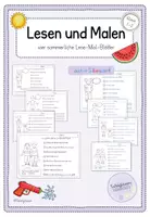 Vorschau - Arbeitsblätter - Lesen und Malen: Sommer (Leseverständnis - Übungen für Kl.1-2) - Deckblatt