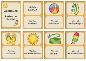 Vorschau - Spiele - Leseschlange - Rund um den Sommer Klasse 1 bis 3 - Seite 1