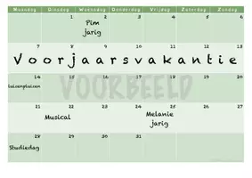 Voorbeeld - Maandplanner - Klassenmanagement - Voorblad